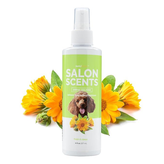 Bark2Basics Salon Scents Pet Grooming Cologne Spray - 8 oz, Natural Professional Groomer Perfume for Dogs and Cats, Deodorizing, Long Lasting, Made in The USA (Fresh and Clean)
