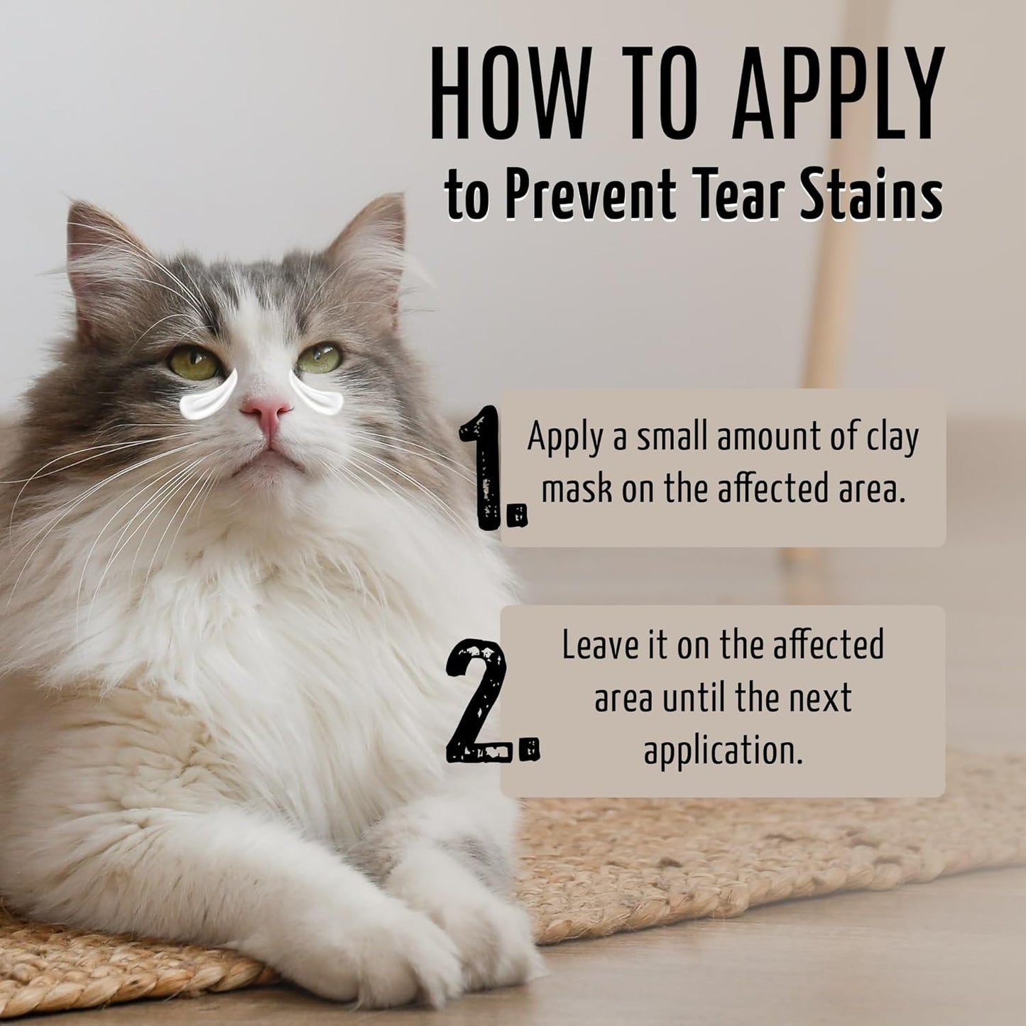 Tauro Pro Line Clay Tear Stain Remover for Dogs - Shield Mask for Eyes, Ears, Mouth, Gentle Grooming Product for Dogs, Puppy & Cat (Stainless Look - 1.69 Fl Oz)