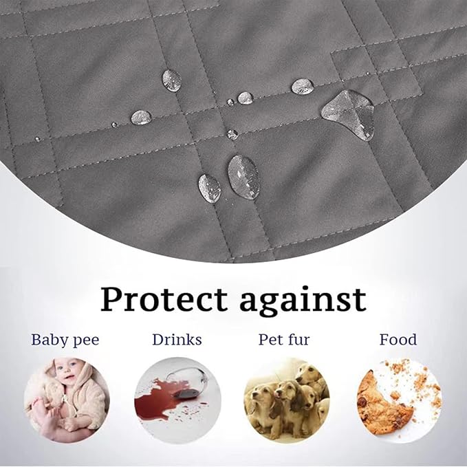 Waterproof Dog Bed Covers for Couch Protection, Water-Resistant Soft Dog Pet Blanket Anti-Slip Dog Blanket for Bed, for Furniture Bed Couch Sofa (Light Gray,96x82inch)