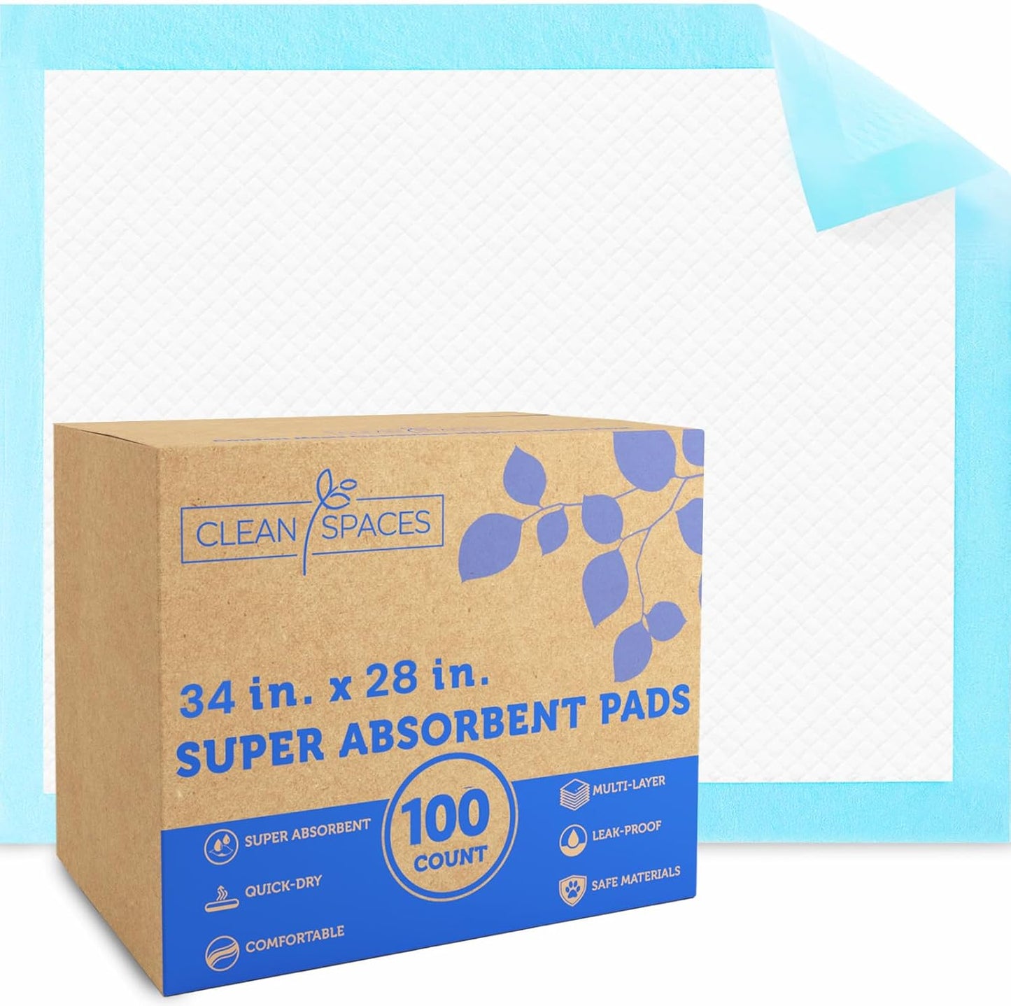 Extra Large Puppy Pads 28"x34",Super Absorbent Disposable Pee Pads for Dogs / Wee Wee Pads / Potty Training Pads, Incontinence Bed Underpads for Adults, 100 Count