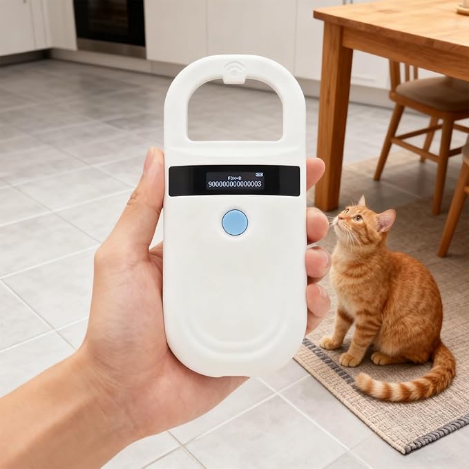 Bosreroy Handheld Pet Microchip Scanner, Emid Fdx-B Compatible 134.2Khz Reader, OLED Display, 0-15 Cm Reading Range, for Pet Tracking