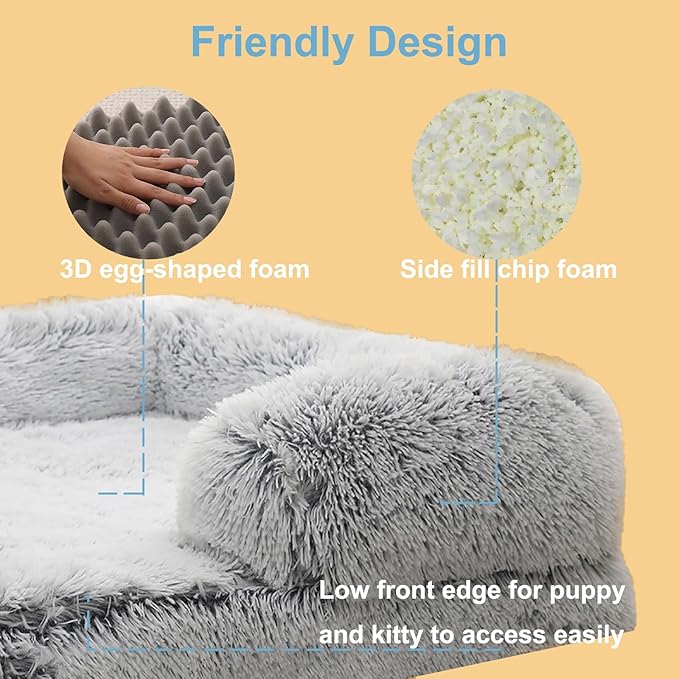 Dog Beds Large Sized dog Orthopedic, Sofa Dog Bed with Waterproof Lining and Nonskid Bottom, Rectangle Washable Dog Bed for Medium Small Dogs and Cats Comfortable ( Color : Brown2 , Size : 31 x 21" )