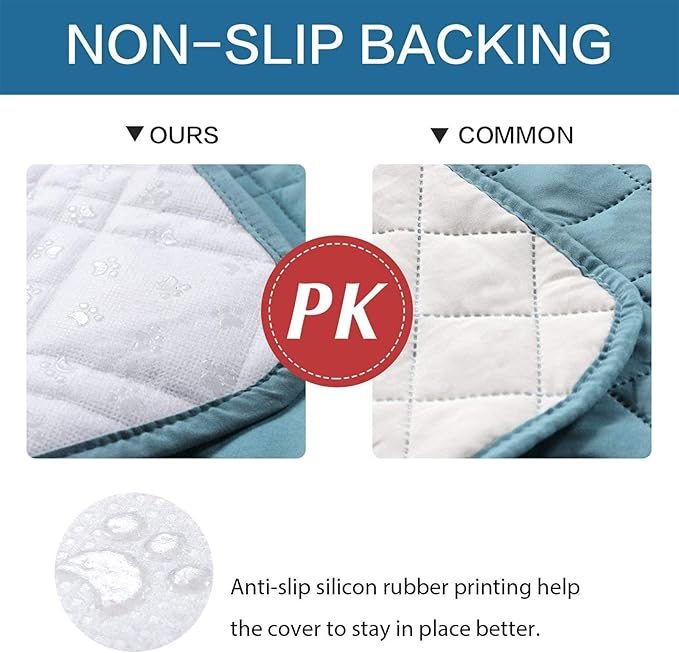 Waterproof Dog Bed Covers for Couch Protection, Water-Resistant Soft Dog Pet Blanket Anti-Slip Dog Blanket for Bed, for Furniture Bed Couch Sofa (Gray Blue,86x82inch)