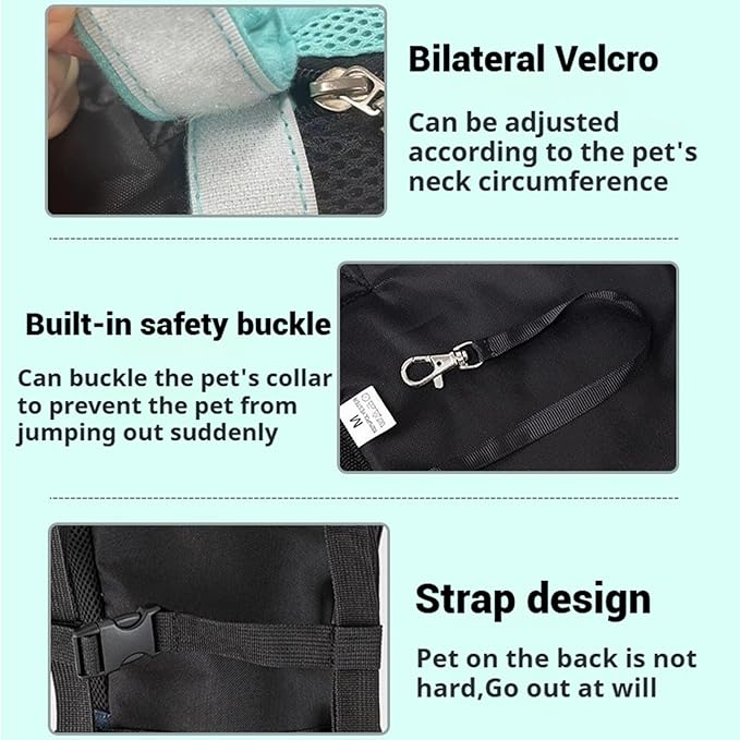 Portable Pet Carrier Backpack, Adjustable Pet Front Cat Dog Carrier Backpack Travel Bag for Small Medium Dogs Cats Puppies, Cat Backpack Carrier for Hiking Cycling (C, S)