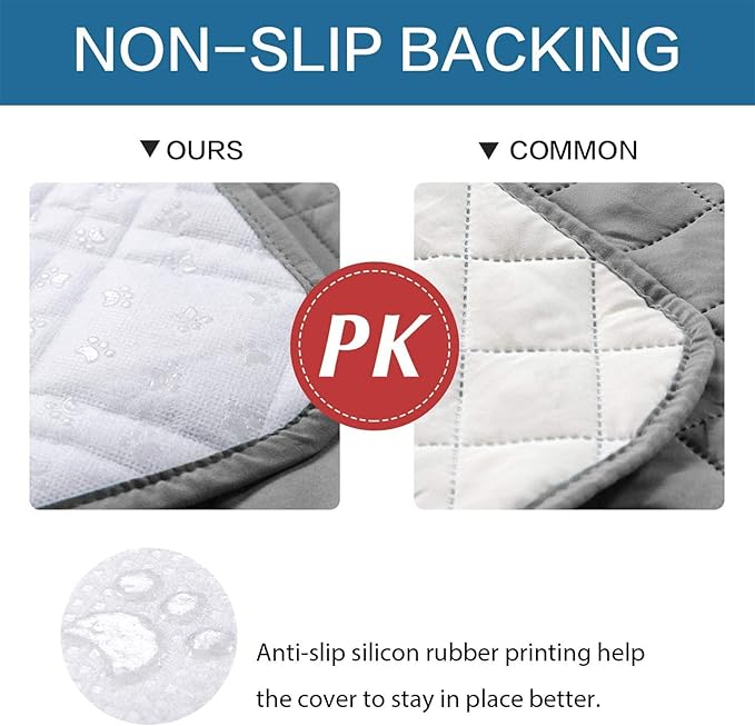 Waterproof Dog Bed Covers for Couch Protection, Water-Resistant Soft Dog Pet Blanket Anti-Slip Dog Blanket for Bed, for Furniture Bed Couch Sofa (Light Gray,86x82inch)