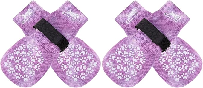 EXPAWLORER Anti Slip Dog Socks to Prevent Licking Paws, Dog Shoes for Hot Pavement, Dog Booties for Small Medium Large Senior Dogs, Traction Control Dog Boots & Paw Protectors for Hardwood Floors