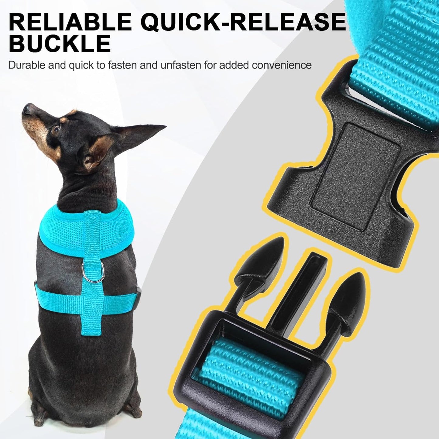 BINGPET No Pull Dog Harness, Soft Mesh Breathable All Weather Vest, Safety Protection Design, Durable Adjustable Step-in Easy Walk Dog Harness for Small Medium Large Dogs (Royal Blue, S)