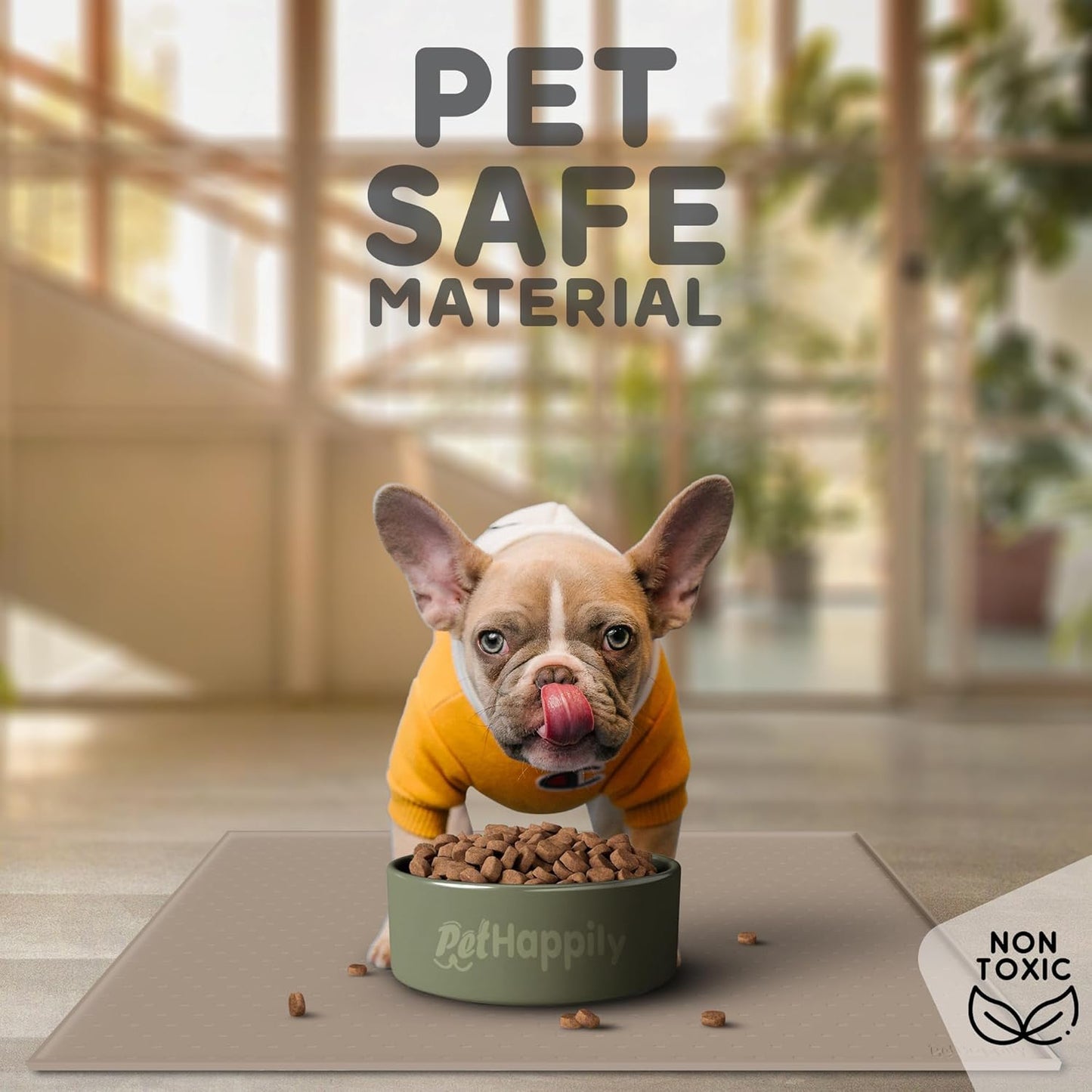 Dog Food Mat - 28x18 Raised Edges Dogs Mat for Food and Water Prevent Spill, Waterproof Cat Food Mats Protect Floors, Easy Clean Dog Bowl Mats for Food and Water, Silicone Pet Feeding Placemats