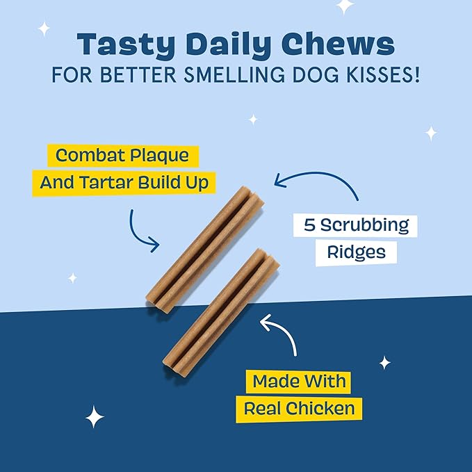 Barkbox Bright Original Dog Dental Chew Sticks Plaque and Tartar Cleaning, Medium Breeds (30 Chews)
