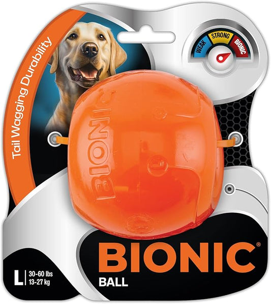 BIONIC Ball Dog Toy, Large - Interactive Dog Chew Toy That Stands Up to The Toughest Chewers, for Dogs Between 30-60+ lbs. (13-27+ kg.)