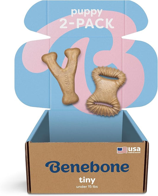 Benebone Puppy 2-Pack Dental Chew/Wishbone Real Chicken Tiny