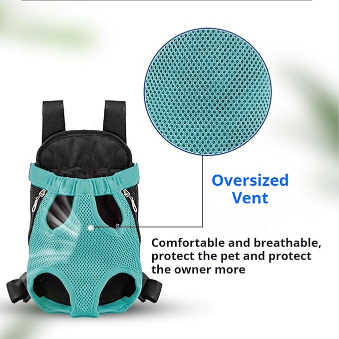 Portable Pet Carrier Backpack, Adjustable Pet Front Cat Dog Carrier Backpack Travel Bag for Small Medium Dogs Cats Puppies, Cat Backpack Carrier for Hiking Cycling (B, XL)