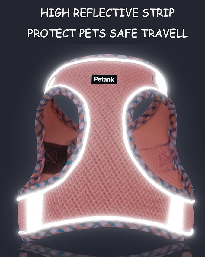 Petank Dog Harness for Small Medium Dogs No Pull, Puppy Harness and Leash Set, Step in Dog Harness for Walking, Running, Training, Small Dog Vest, Medium Dog Vest (Bule, L)