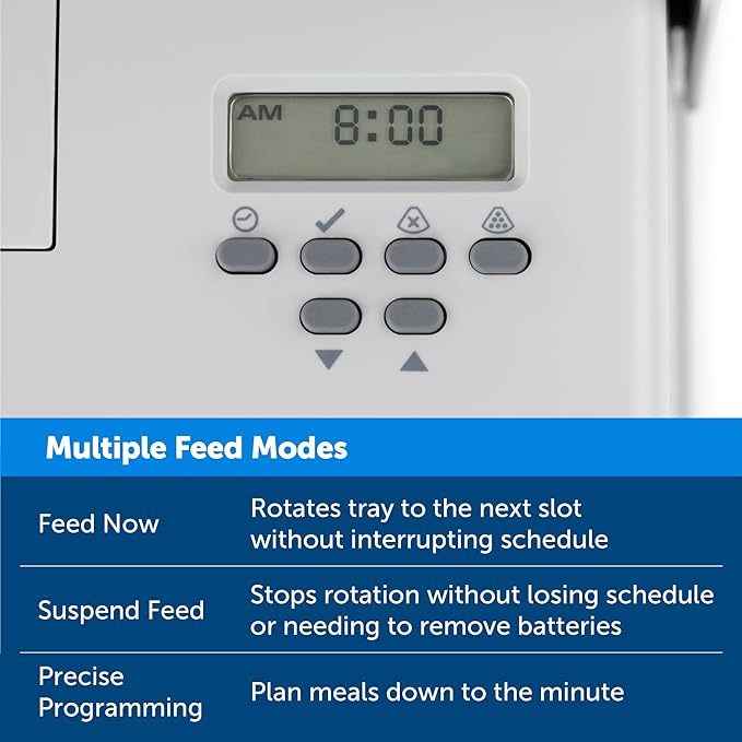 PetSafe Automatic Dog Feeder, 5 Meals, 40 oz Capacity, Plastic, for Dry Food, Multiple Pets