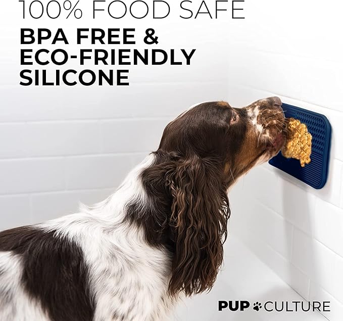 Pup Culture Dog Lick Mat for Dogs (2 Pack), Feeding Pad for Anxious Pets Plus 4 Different Puzzles for Mental Stimulation for Dogs - Supports Mental, Dental, and Digestive Health - Heavy Duty