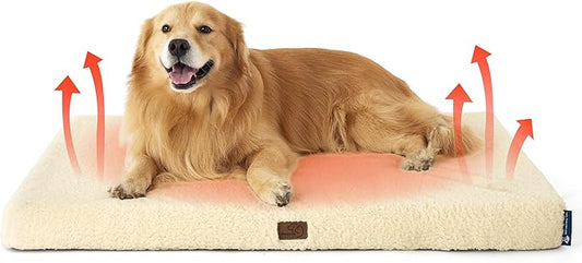 Bedsure Self Warming Dog Beds Large Sized Dog - Extra-Large Puppy Bed with Removable Washable Cover, Orthopedic Egg Crate Foam Pet Mat, Suitable for Pet Up to 100 lbs (Non Electric)