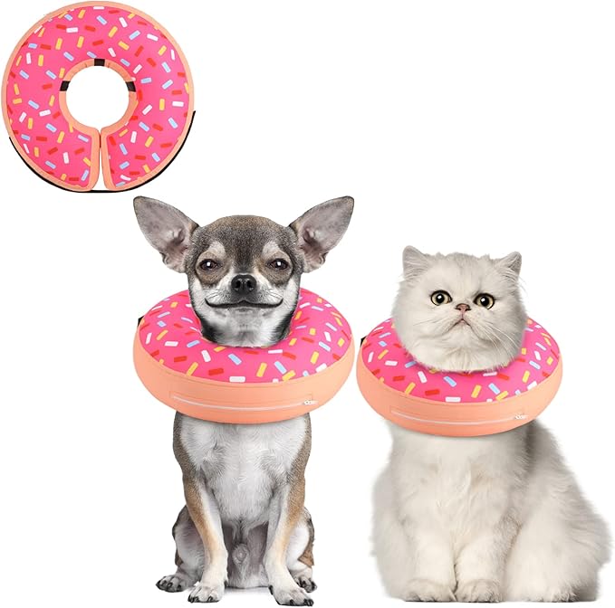 Supet Inflatable Dog Cone Collar for Small Dogs Puppies Cats, Soft Dog Cone Alternative After Surgery for Puppies Cats to Stop Licking