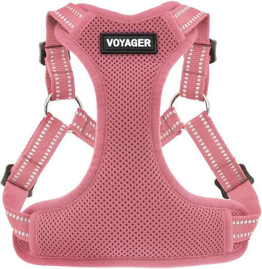 Best Pet Supplies Voyager Adjustable Step-in Flex Breathable Mesh Dog Harness for Small Medium Large Dogs (Pink), XL