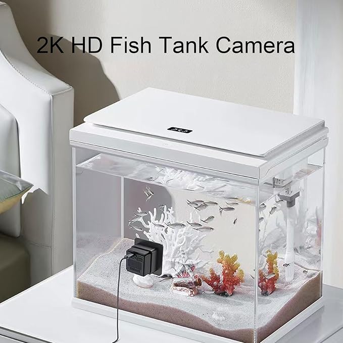 VBESTLIFE 2MP 2K Aquarium & Terrarium Pet Camera, AI Motion Detection, 140 Wide View, for Fish, Lizard, Reptile Pet and Window Bird Feeder