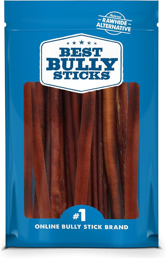 Best Bully Sticks 12 Inch Bully Sticks for Dogs - 12 Count (Pack of 1) - Natural, Easily Digestible, Grass-Fed Beef, Grain and Rawhide Free