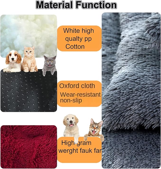 Dog Crate Mat, Dog Bed for Large Dogs, Comfy Fluffy Kennel Pad Anti-Slip for Dog beds & Furniture, Quilted Dog Bed for Pets for Medium/Small Dogs Cats (Color : Red, Size : 48x33)