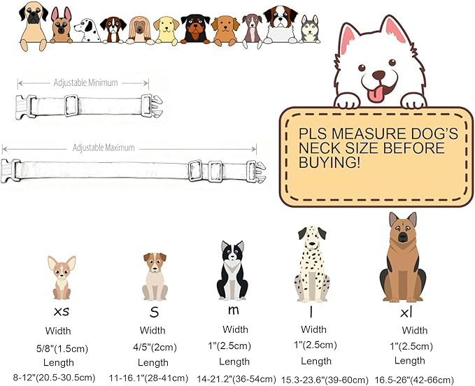 DOGWONG Flower Dog Collar-Daisy Flower Print Girl Dog Collar for Large Cute Dog Collars Spring Female Pet Gift Adjustable Heavy-Duty Soft Collar，XS