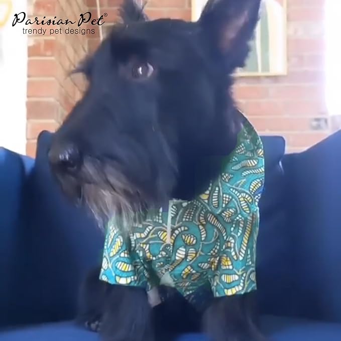 Parisian Pet Tribal Camp Beach Outfit - 100% Cotton Summer Clothes - Stylish Dog Costume - Breathable, Cool, Machine Washable - XS