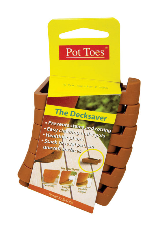 Pot Toes The Decksaver 1 in. H X 2 in. W X 3 in. D Plastic Planter Feet Terracotta PT-06TCCS
