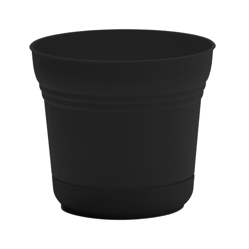 Bloem Saturn 10.75 in. H X 12.25 in. W Plastic Traditional Planter Black SP1200