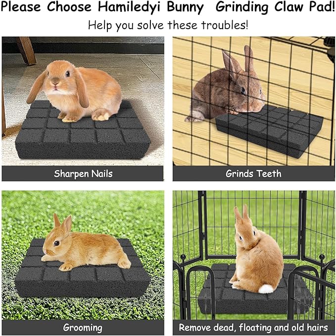 Hamiledyi 10PCS Rabbit Scratching Pads Bunny Lava Grinding Claw Pads Small Animal Foot Pads Hamster Scratch Board Chew Toys for Gerbil Chinchilla Hedgehog Guinea Pig Cage Accessories