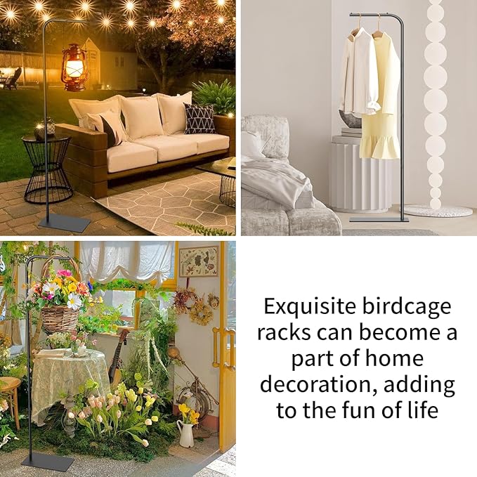 TBTFW 67 Inch High Hanging Bird Cage Stand, Bird Feeder Stand with Base, Suitable for Hanging Various Types of Birdcages(Weight Limit: Within 35 Pounds)