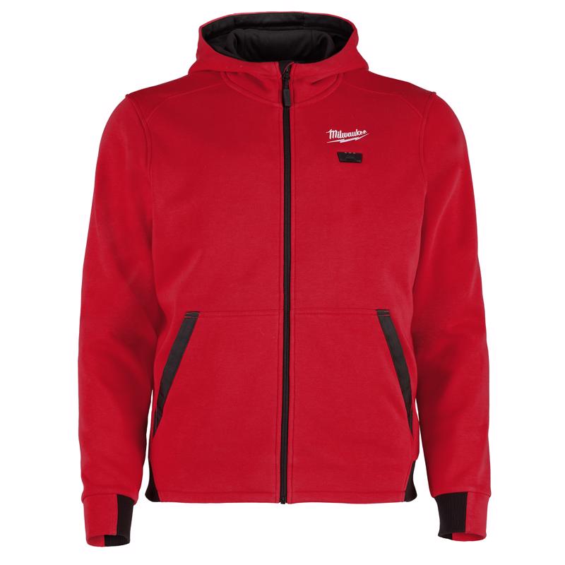 Milwaukee M12 L Long Sleeve Men's Full-Zip Heated Hoodie Red M200R-20L