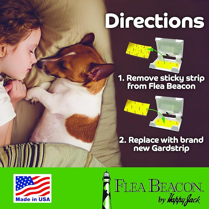 Happy Jack Gardstrips Replacement Glue Pads for Flea Traps, Attracts & Traps Indoor Fleas, Breaks Breeding Cycle, Safe, Fast, Clean, Easy Way to Kill Pests, USA 5 pk