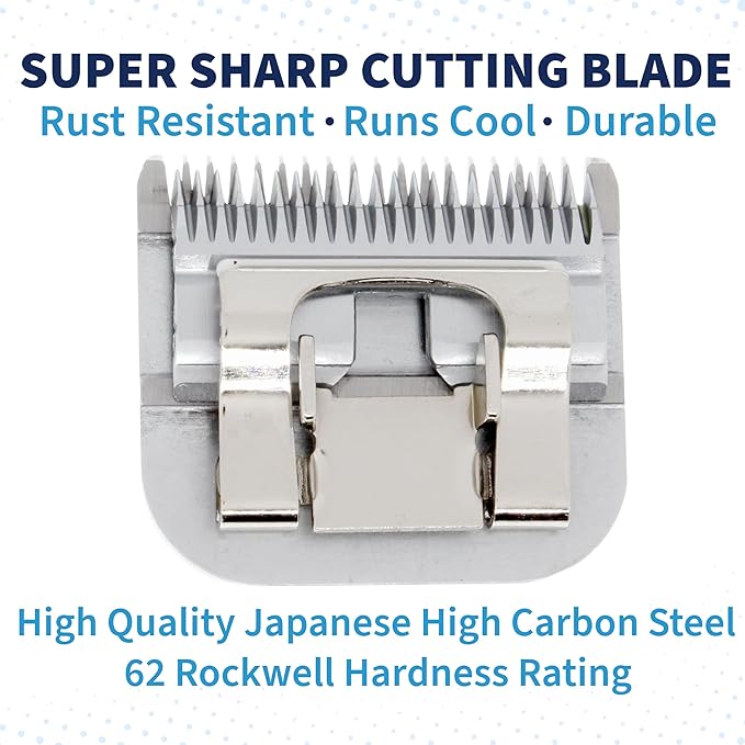 Detachable A Series 3 3/4 Blade Dog Grooming Cut Length 1/2" - 13mm Japanese Carbonized Steel Dog Clipper Supplies | Dog Grooming Blade Compatible A5 Series Clippers for Dogs(3 3/4F)
