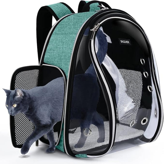 BAGLHER Cat Carrier Backpack Bubble - Fit Up to 18 Lbs - Airline-Approved Dog Backpack Carrier for Small Pets Puppies Dogs Bunny, Space Capsule Dog Carrier Backpack for Travel Outdoor Hiking, Green