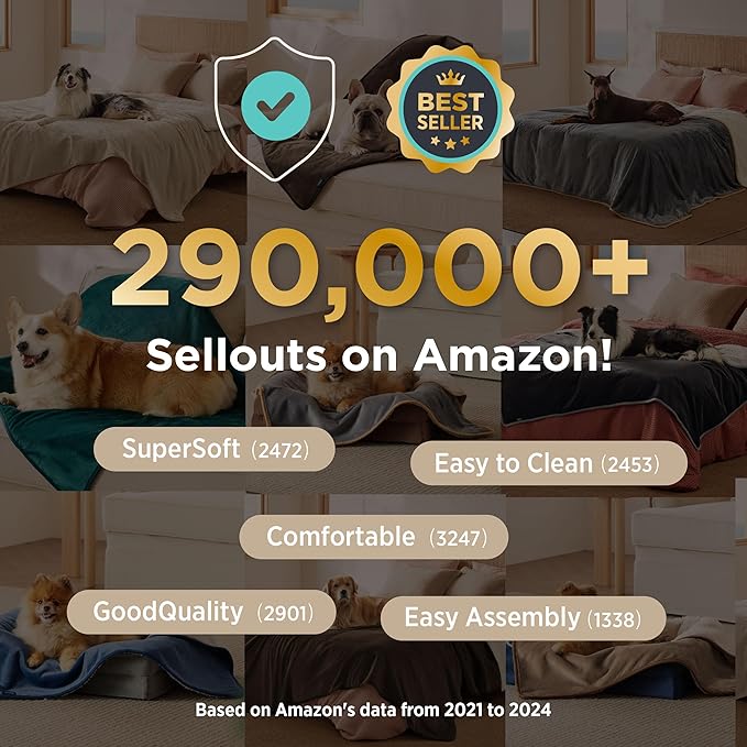 Bedsure Cat Blanket for Indoor Cats - Waterproof Calming Cat Blankets for Kitten, Sherpa Fleece Pet Blanket, Soft Plush Reversible Throw Furniture Protector, 35"x25", Cream