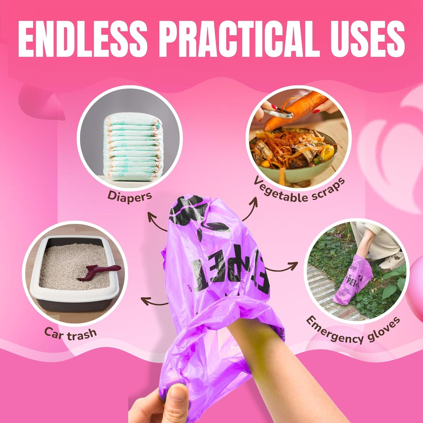 Pet N Pet Poop Bags for Dogs, 288 Counts Lavender Scented Dog Poop Bags Rolls with Leash Dispenser, USDA Certified 38% Plant Based & 62% PE Dogs Waste Bag, Doggie Poo Bag
