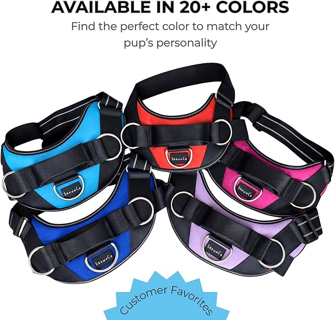 ShawnCo Essential Dog Harness, No-Pull Pet Vest with 3 Leash Clips, No Choke, Reflective, Adjustable and Padded, for Easy Walking and Training for Small, Medium and Large Dogs (Dark Camo, S)