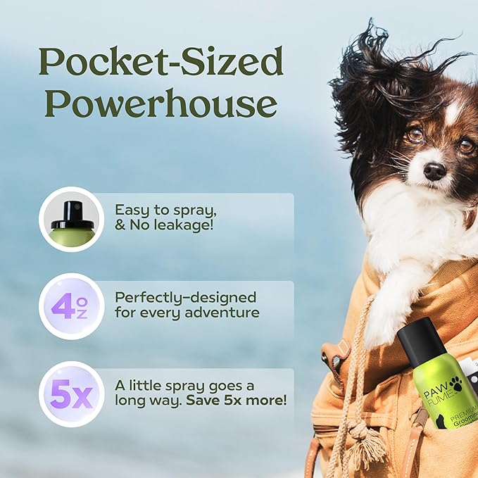 PAWFUME Dog Detangler Grooming Spray, Royal Lavender, 1-Pack – Keeps Pups Fresh All Day – Hypoallergenic, Alcohol-Free, Detangling & Moisturizing – Salon-Quality Dog Necessities for Coat & Fur Care
