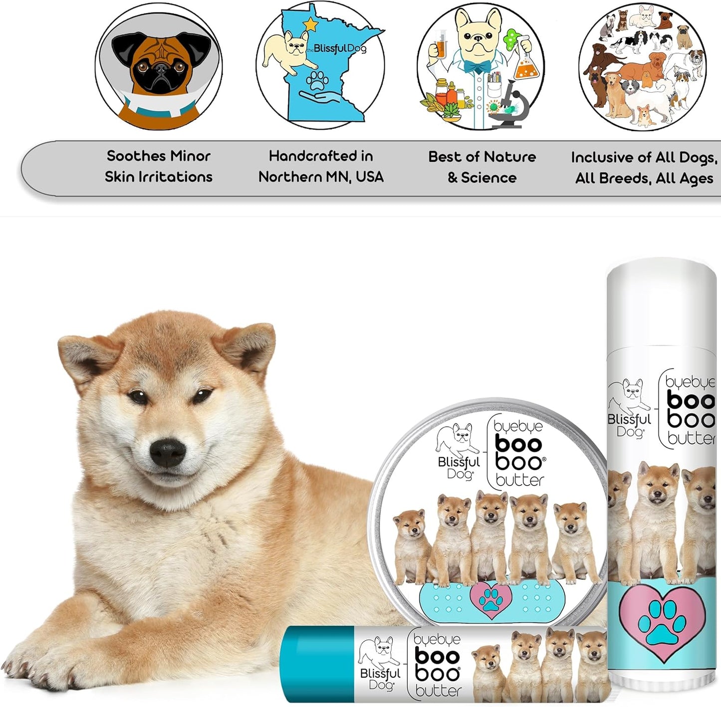 The Blissful Dog 4 oz TIN Shiba Inu Booboo Butter