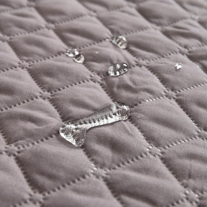 GIBZ Water Resistant Dog Bed Blanket Cover Large Anti Slip Pet Furniture Protector Washable Cat Quilted Mat for Couch, Grey, 170x210cm