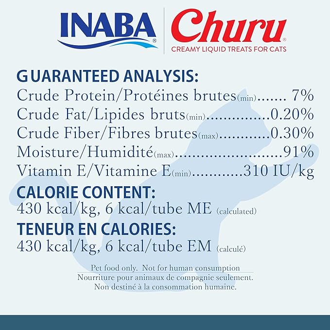 INABA Churu Cat Treats, Grain-Free, Lickable, Squeezable Creamy Purée Cat Treat/Topper with Vitamin E & Taurine, 0.5 Ounces Each Tube, 72 Tubes (4 per Pack), 9 Flavor Variety