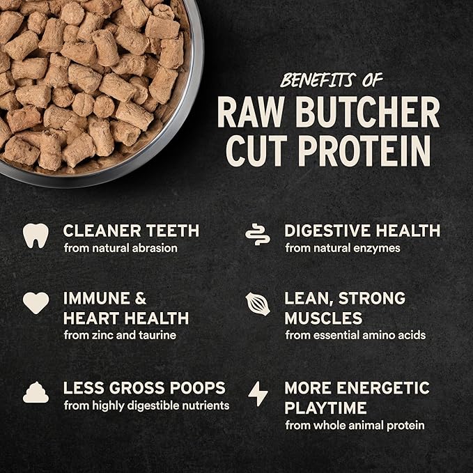 Vital Essentials Freeze-Dried Raw Lamb & Whitefish Meal or Mixer Dog Food Soft Nibs | 99% Lamb, Whitefish, Organs & Bone| 3 lbs Big Bag