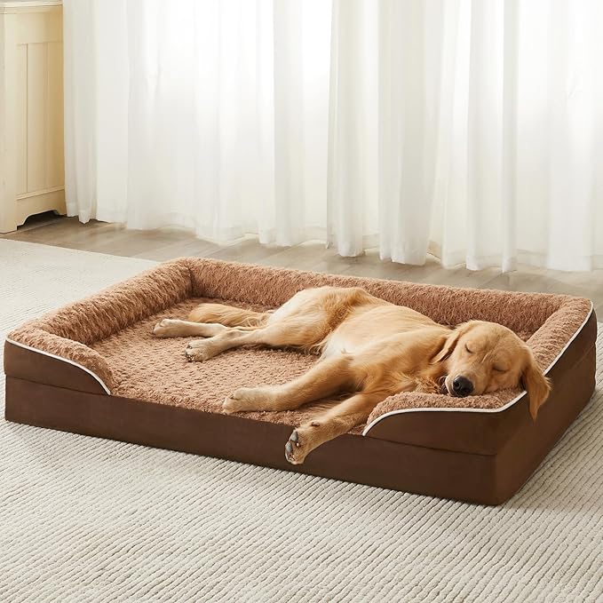 WNPETHOME Dog Beds for Large Sized Dogs, Washable Orthopedic Dog Couch Sofa Bed with Waterproof Lining & Non-Skid Bottom for Pet Sleeping