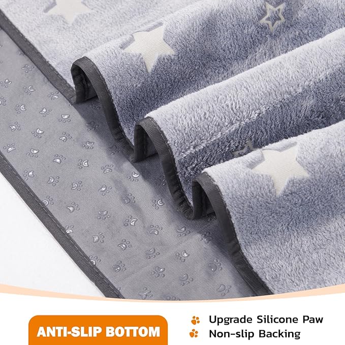 LOOBANI Washable Pee Pads for Dogs, Fast Absorption Reusable Puppy Pads, Waterproof Whelping Mats, Non Slip Training Pet Playpen Mat for Floor, Dog Crate, Grey 2 Pack 36 x 41 in