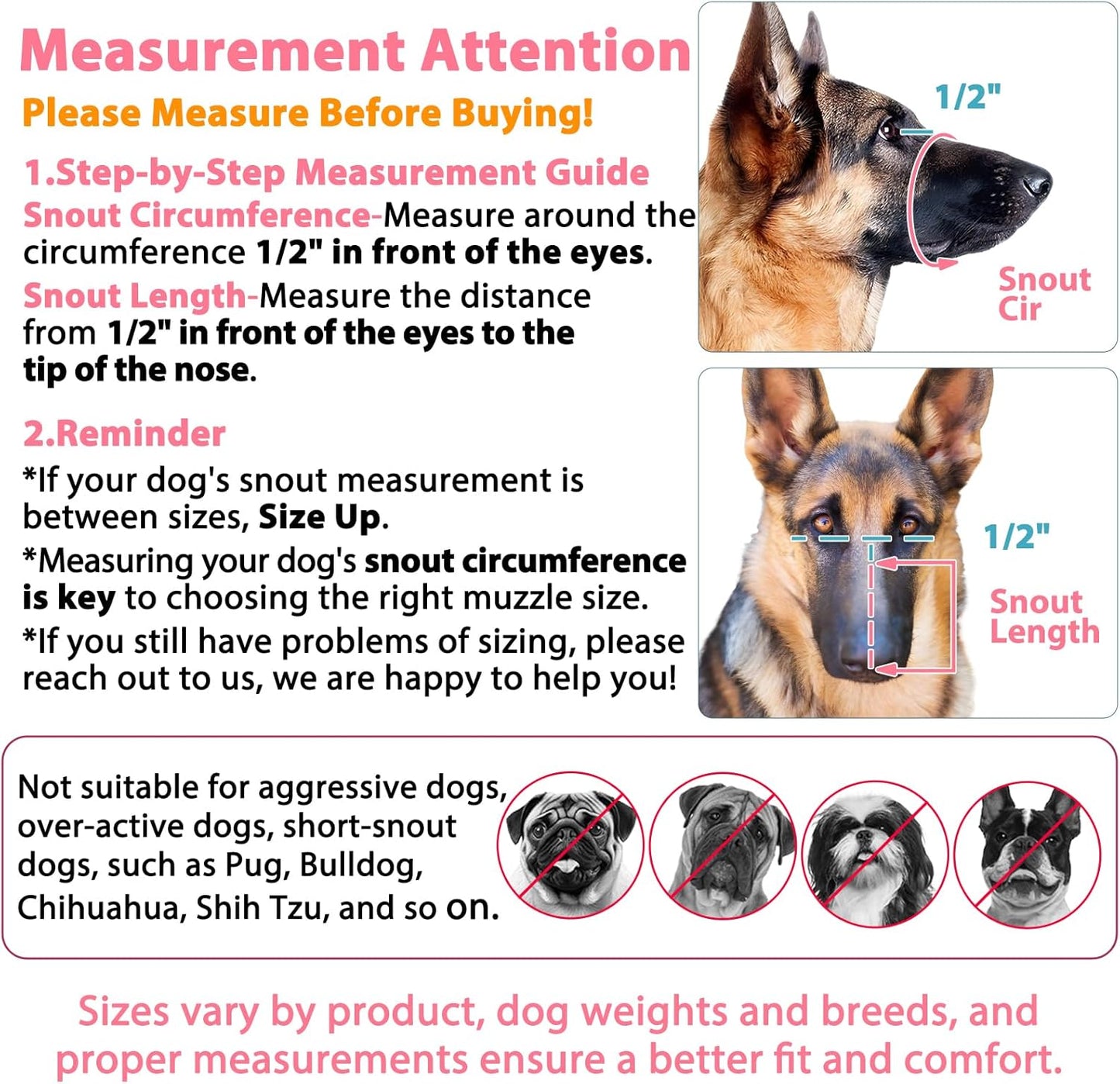LUCKYPAW Dog Muzzle, Mesh Dog Muzzle for Large Medium Small Dogs, Soft Mouth Guard for Biting Chewing, Breathable Mouth Cover with Adjustable Strap for Training (Hot Pink, M(Snout:8.75"-9.5"))
