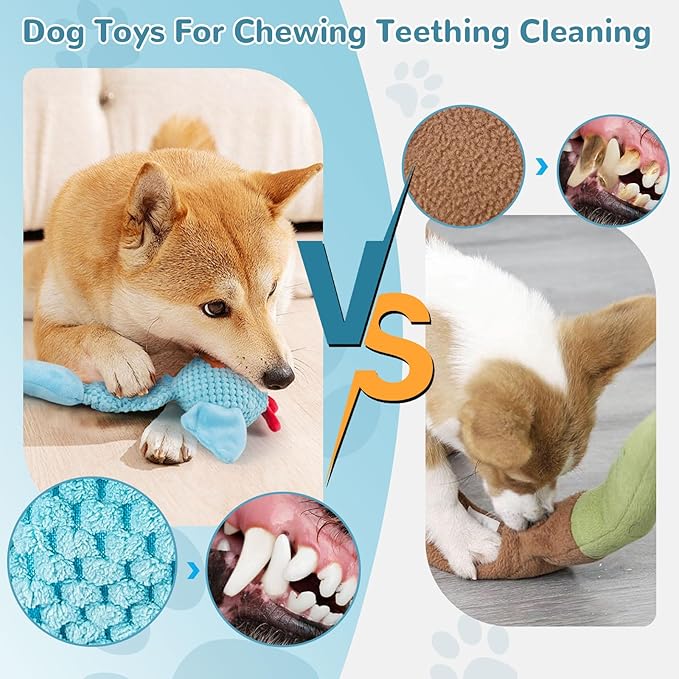 Squeaky Dog Toys for Medium and Small Dogs-Interactive Tug of War Toy for Puppy Teething,Great Plush Dog Toy for Dogs to Keep Them Busy