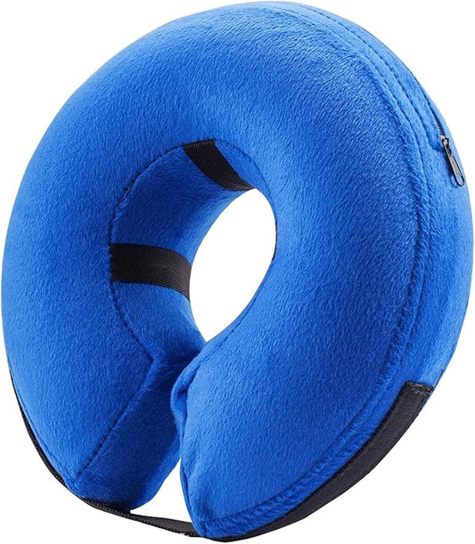 BENCMATE Inflatable Dog Cone Collar Alternative, Soft Dog Cone for Small Medium Large Dogs and Cats, Neck Recovery ECollar Donut Collar After Surgery (X-Small，Blue)