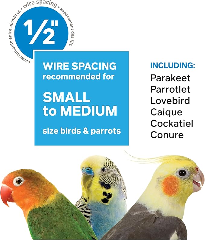 Prevue Hendryx F050 Pet Products Wrought Iron Flight Cage, X-Large, Hammertone Black
