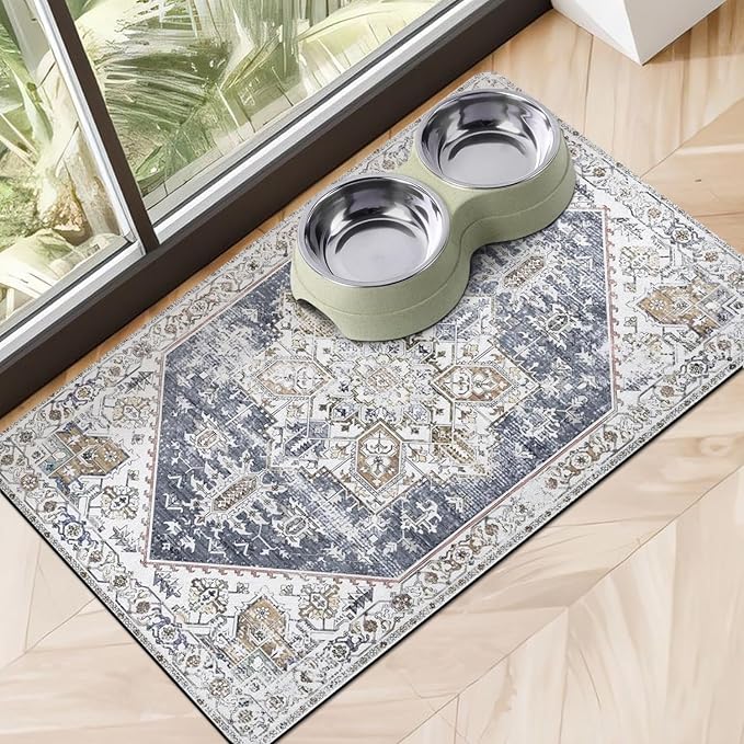 Dog Food Mats for Floors, Absorbent Dog Bowl Mat for Food and Water Dispenser Mat, Quick Dry Cat Food Mat Pet Supplies